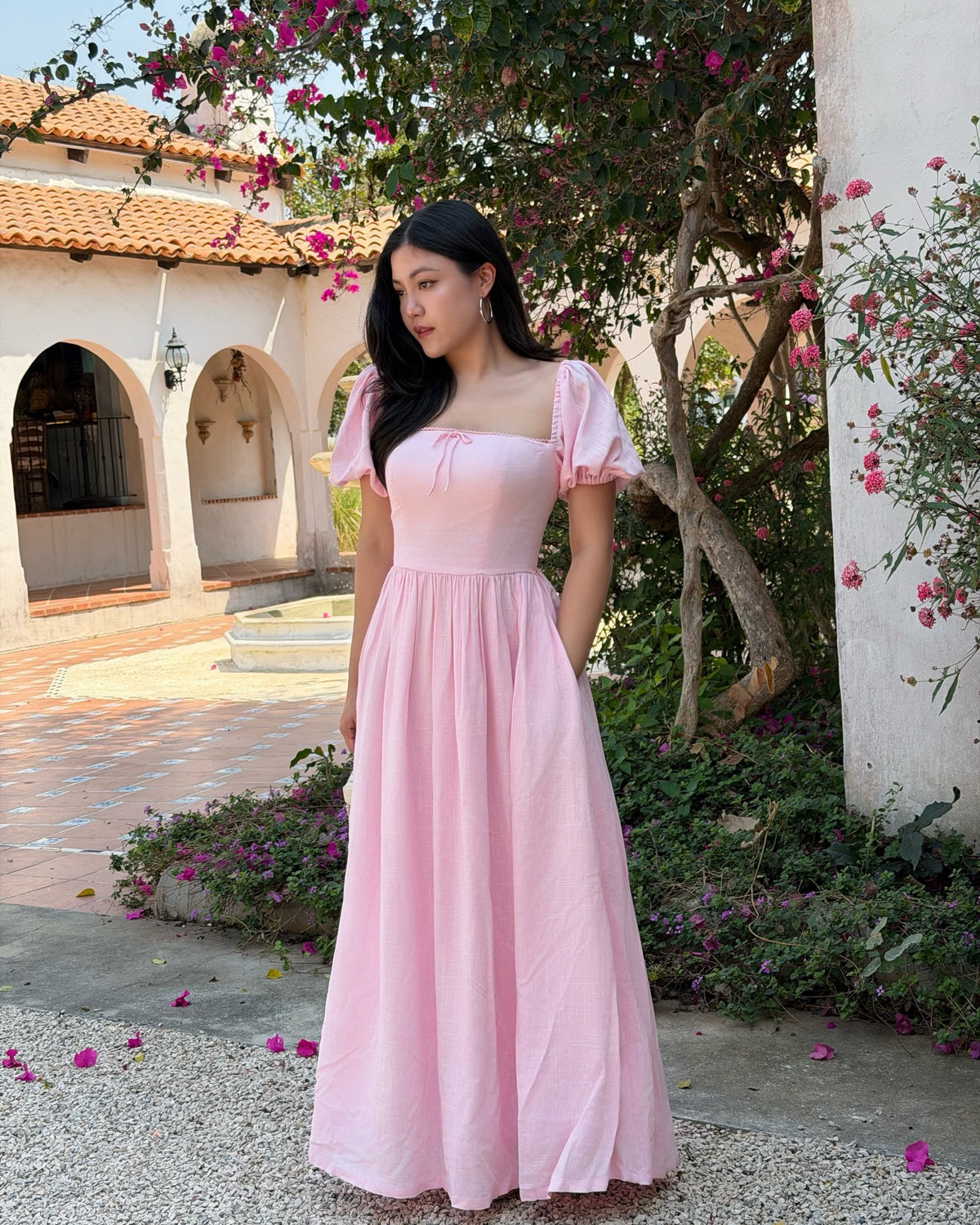 Sophie Maxi Dress in pink 🌸Available for preorder tomorrow via line @ravii.bkk at 1pm #rvsophiemaxidress