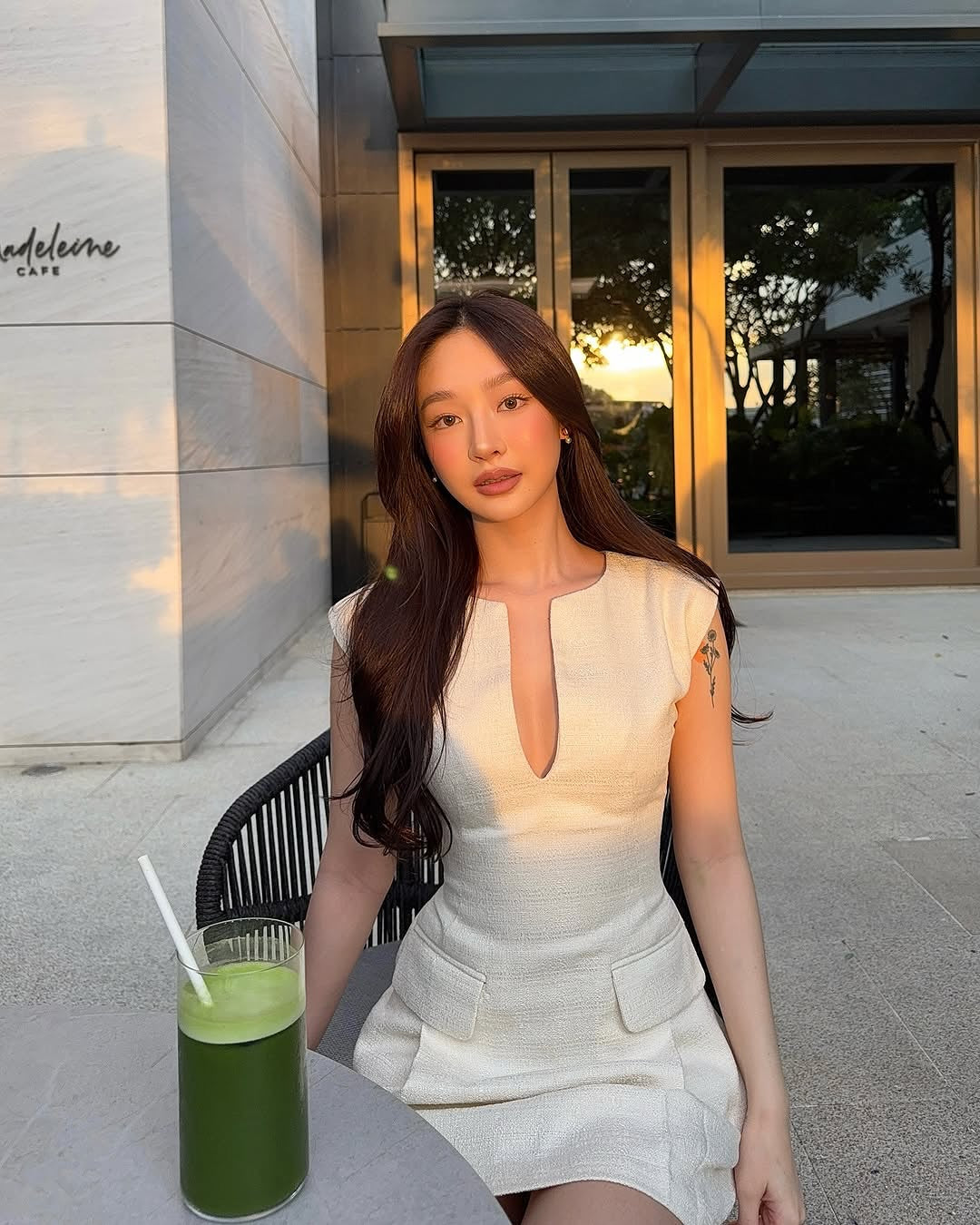 Spotted k. @patintida._ in our bestselling Blair mini dress (cream) 🤍#rvblairminidress