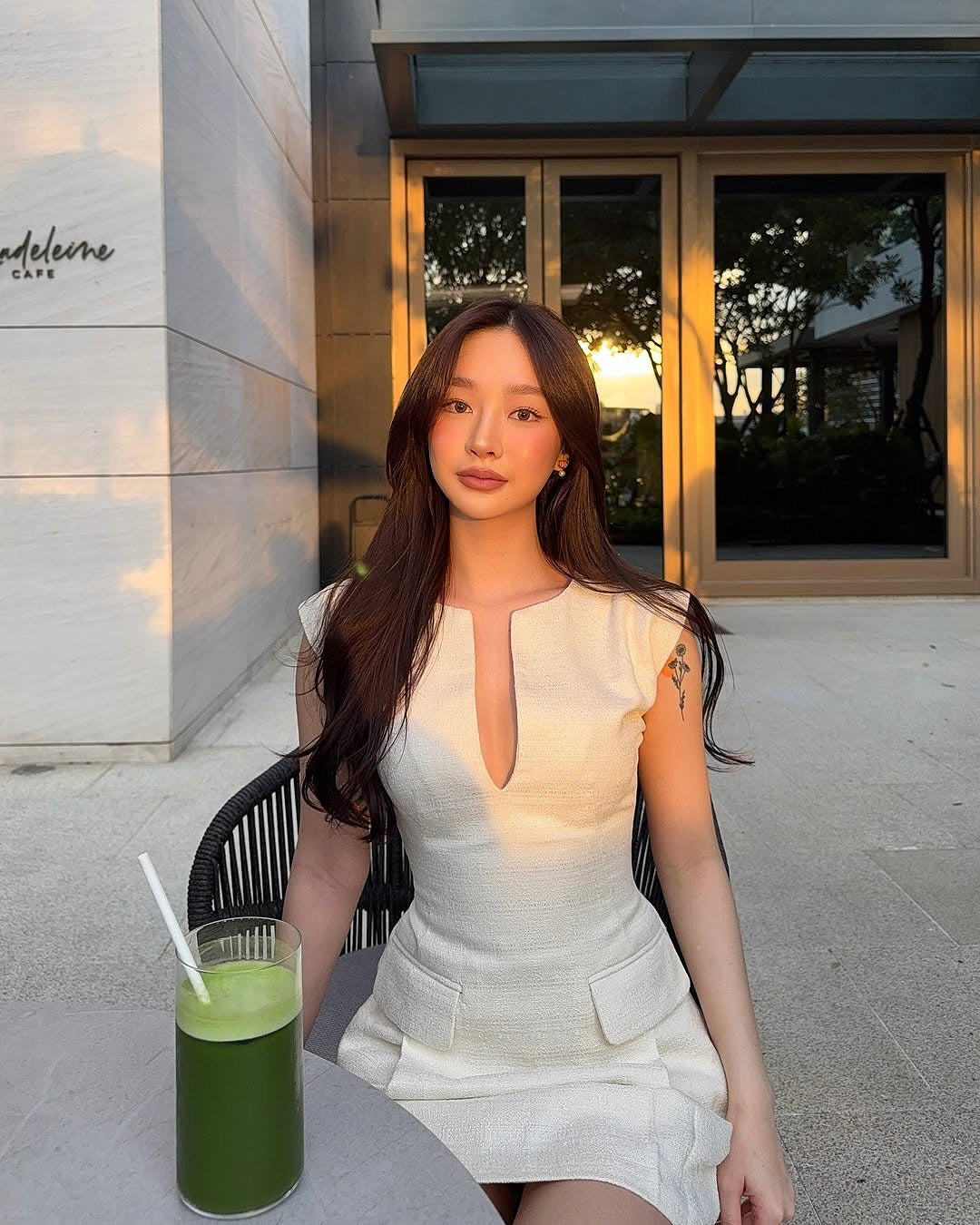 Spotted k. @patintida._ in our bestselling Blair mini dress (cream) 🤍#rvblairminidress