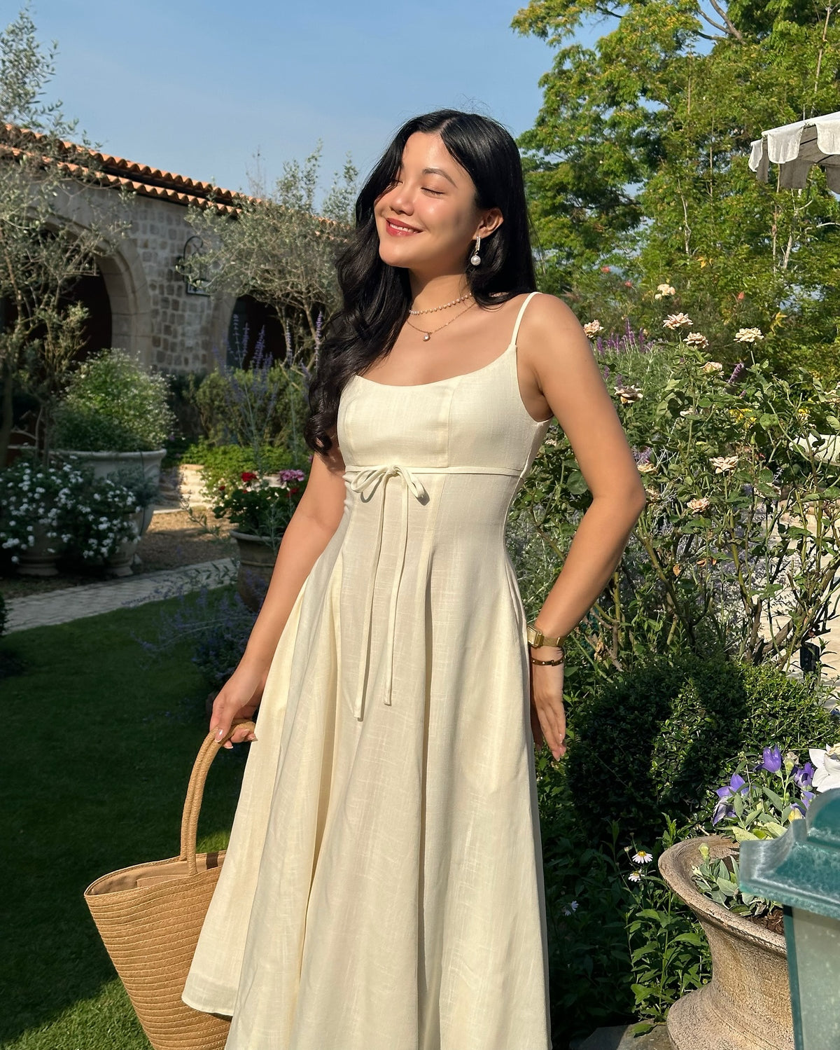 Amélie dress in Vanilla 🍦〰️ Price: 3,290.-〰️ Size: Xs-3Xl〰️ Fabric: Cotton Linen#rvameliedress