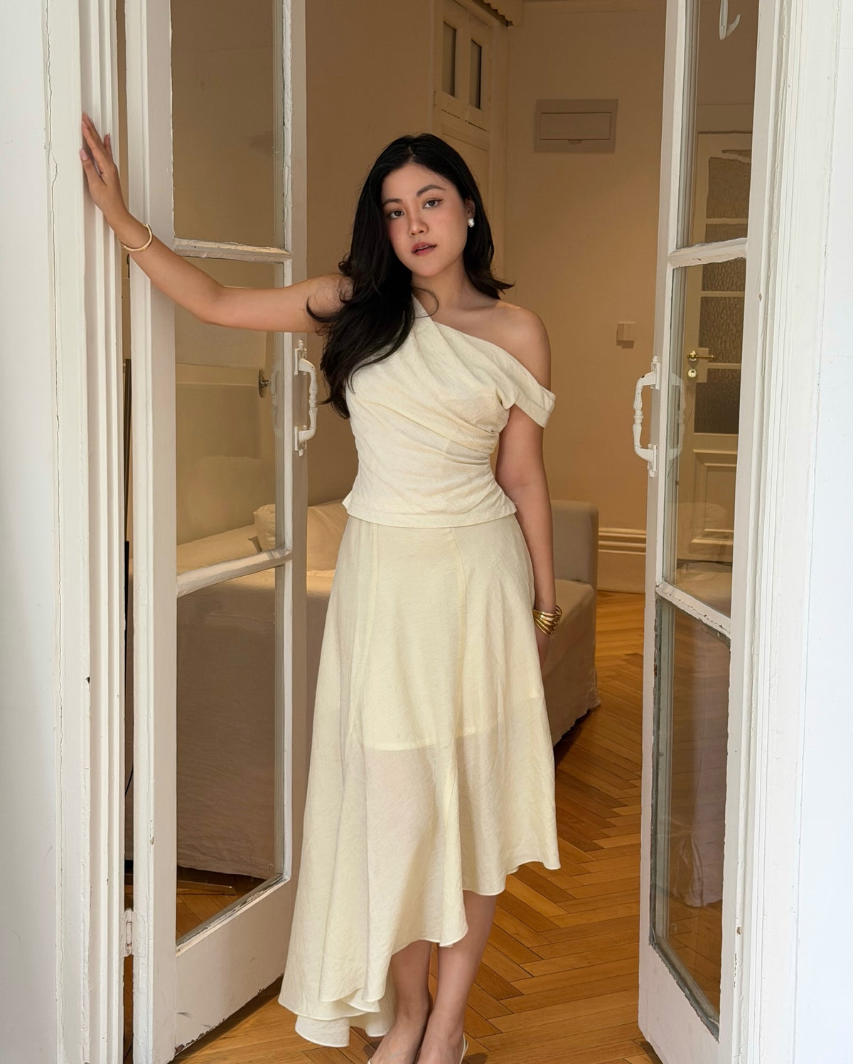 Asymmetric skirt in cream and blue are fully reserved for the first lot 🦋✨📦 Second batch ships out on 05/05#rvasymmet...