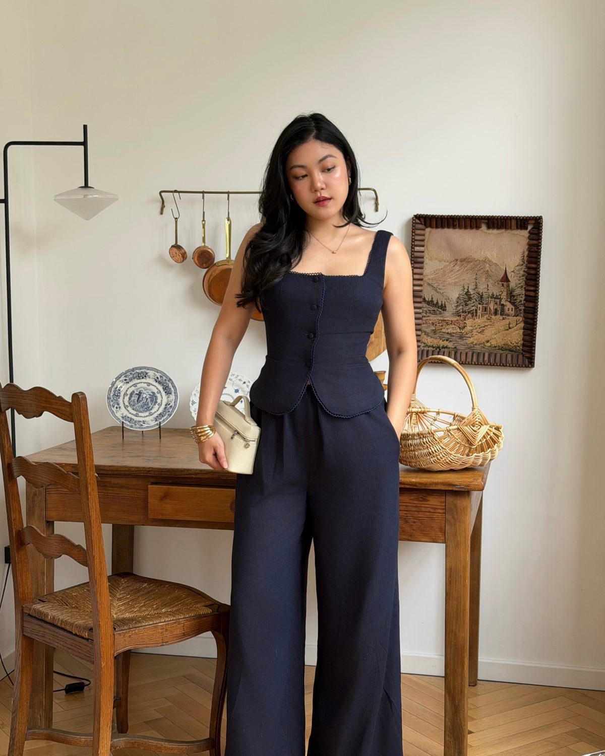 Sophie set in navy 🧺First batch is fully reserved. Reserve yours for the second batch now via line @ravii.bkk 🤍#rvsop...