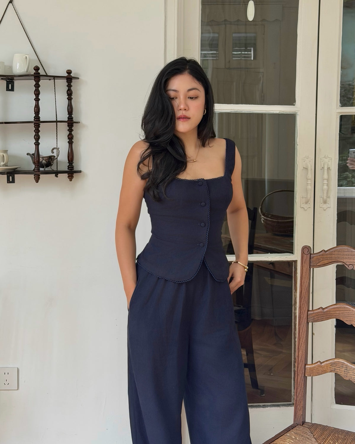 Sophie set in navy 🧺First batch is fully reserved. Reserve yours for the second batch now via line @ravii.bkk 🤍#rvsop...