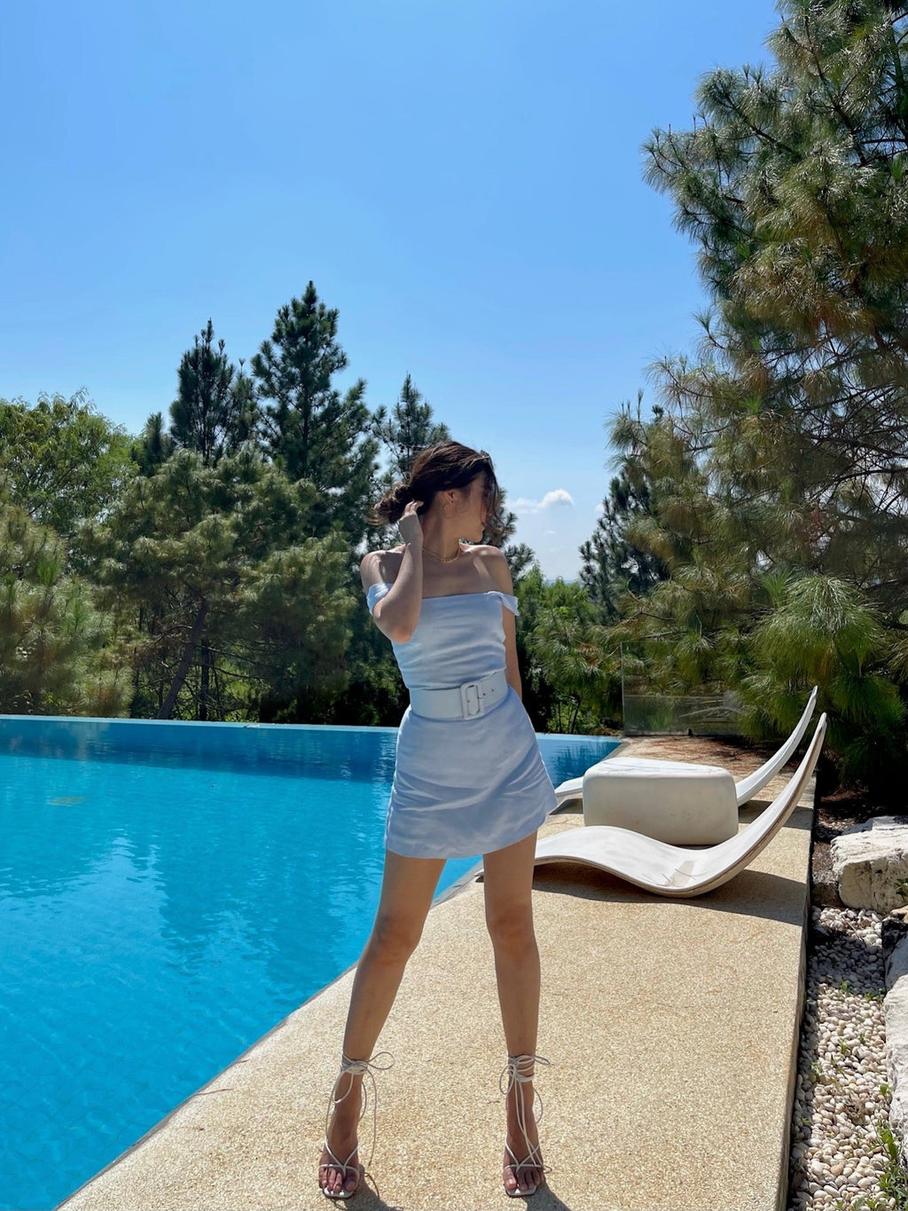 BLOOMING SKORT - RAVii - Blue - XS - linen fabric