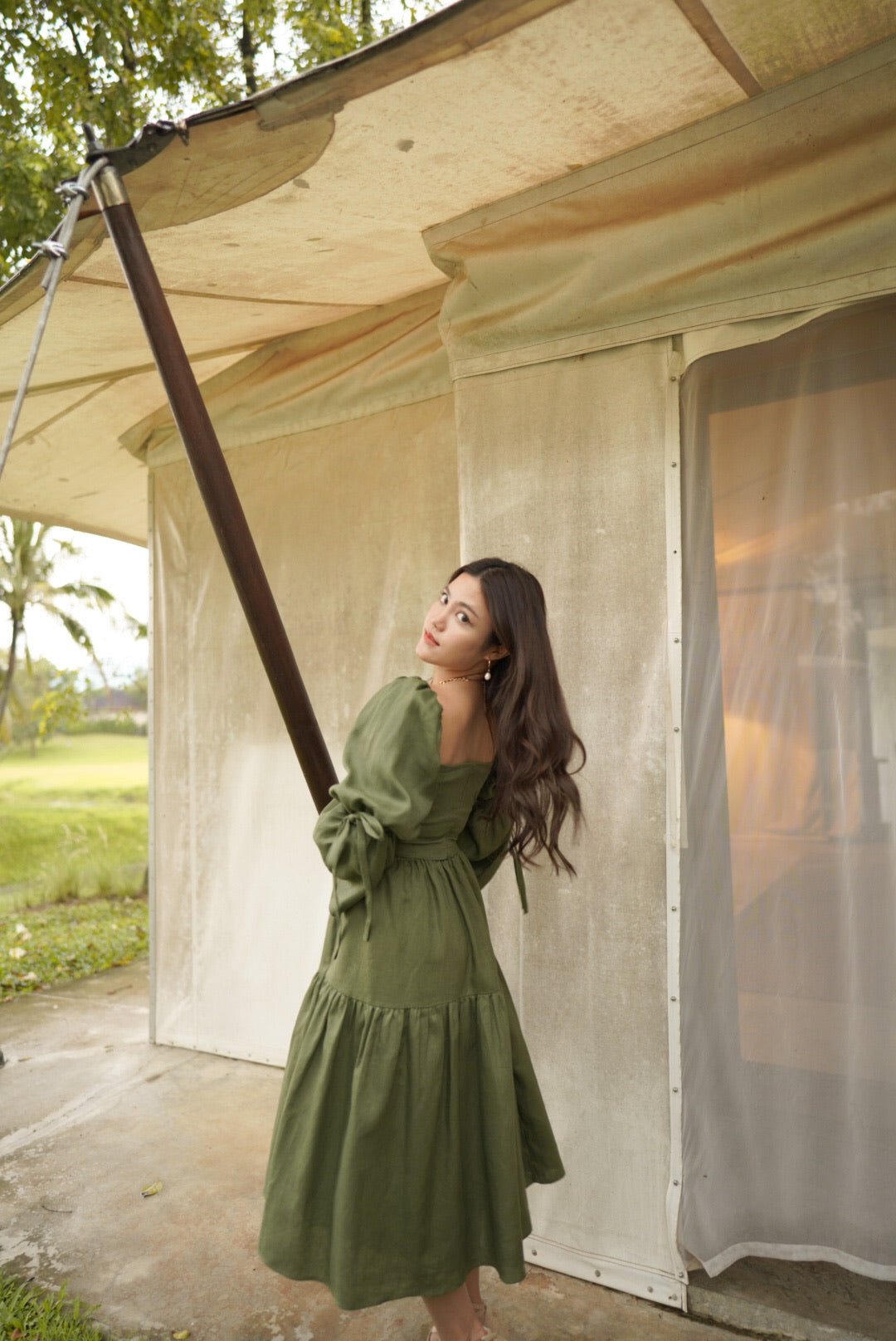 DREAMY SKIRT - RAVii - Green - S - linen fabric