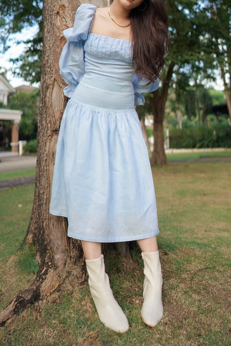 SILVER LINING SKIRT - RAVii - Blue - XS - linen fabric