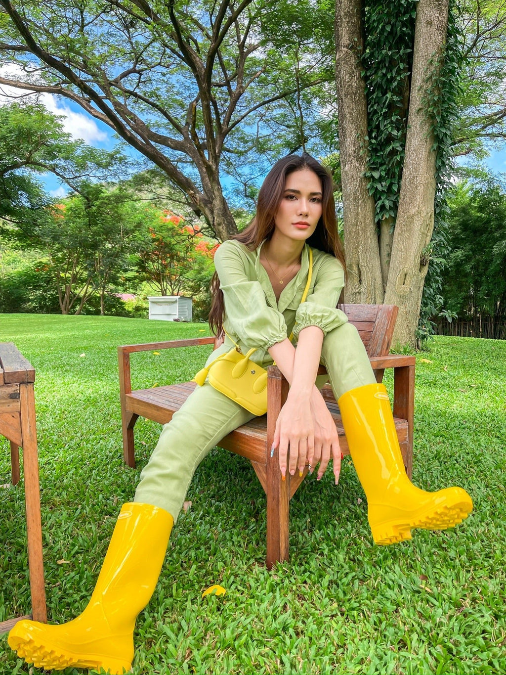 WANDERER JUMPSUIT - RAVii - Green - XS - linen fabric